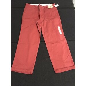 DOCKERS D2 COTTON FLAT FRONT STRAIGHT FIT Burgundy 38X29 &‎ 40x29 NWT